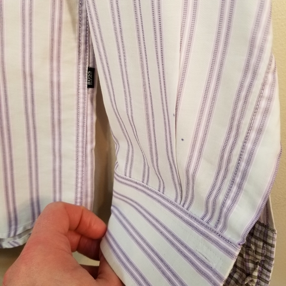 Hugo Boss BOSS Stripe Button Down Dress Shirt XL - Picture 13 of 16